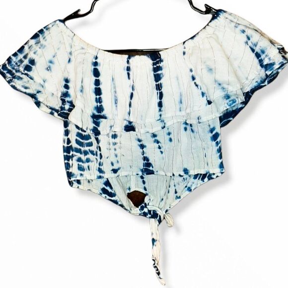 Surf Gypsy Boho Off the Shoulder Tie Dye Top sz S - Picture 4 of 6